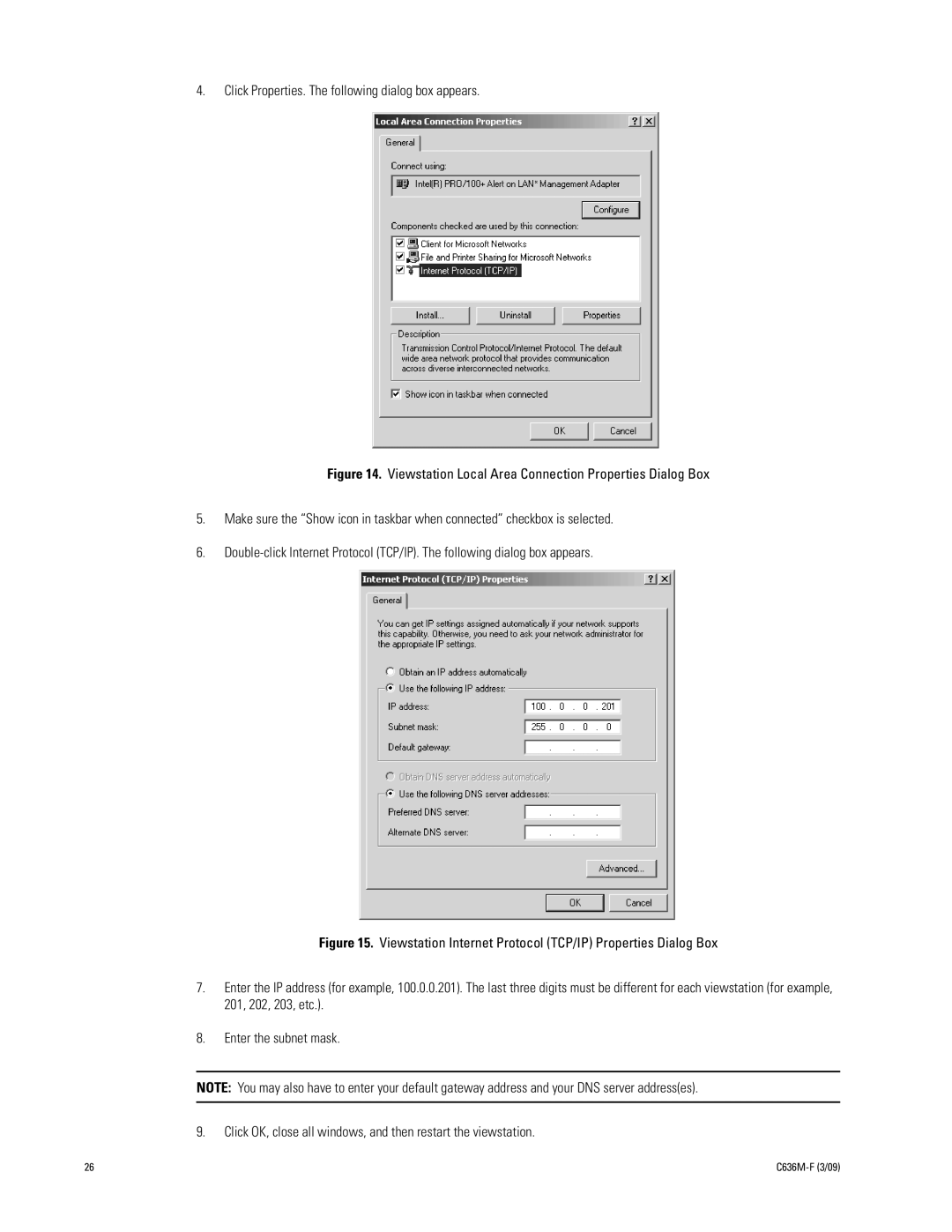 Pelco C636M-F manual Click Properties. The following dialog box appears 