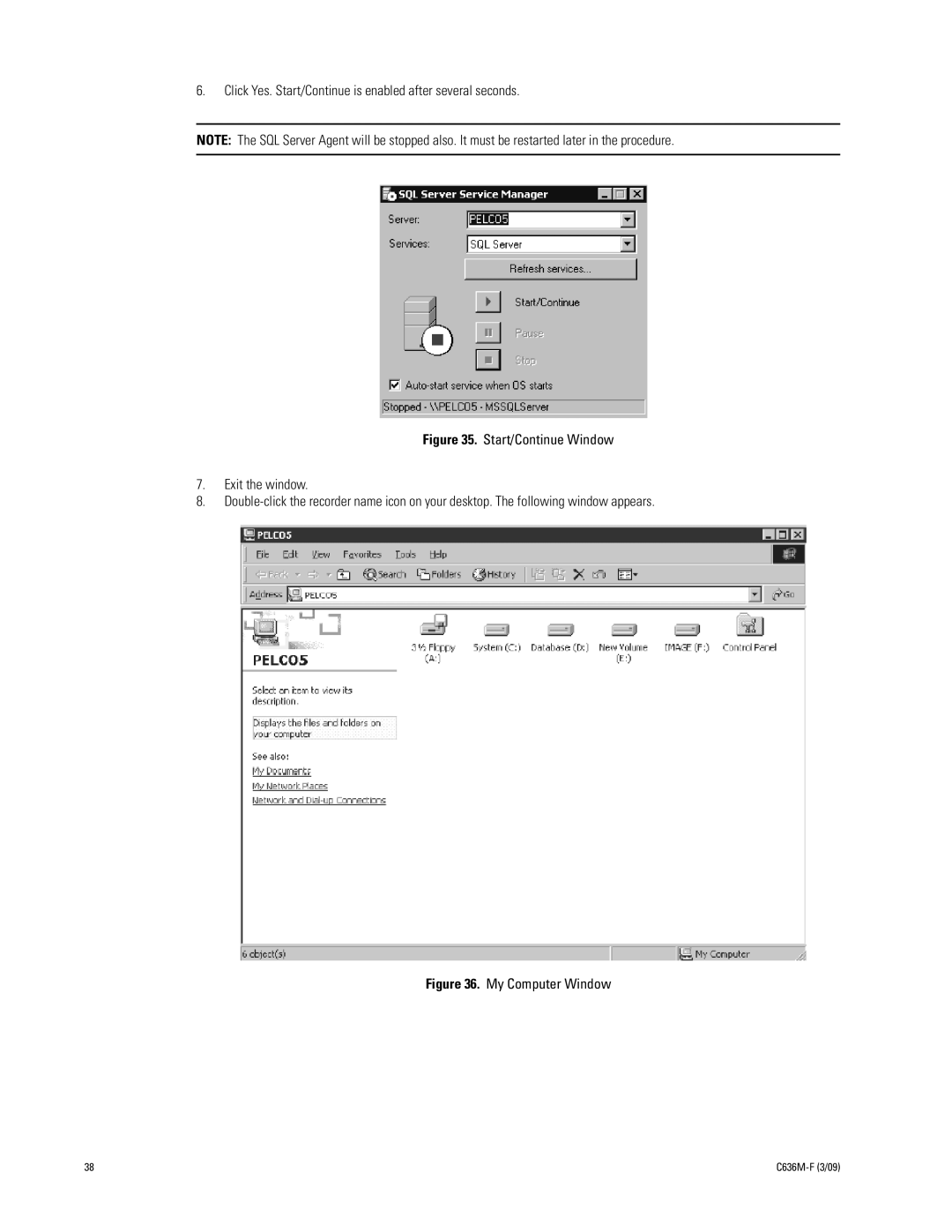 Pelco C636M-F manual My Computer Window 