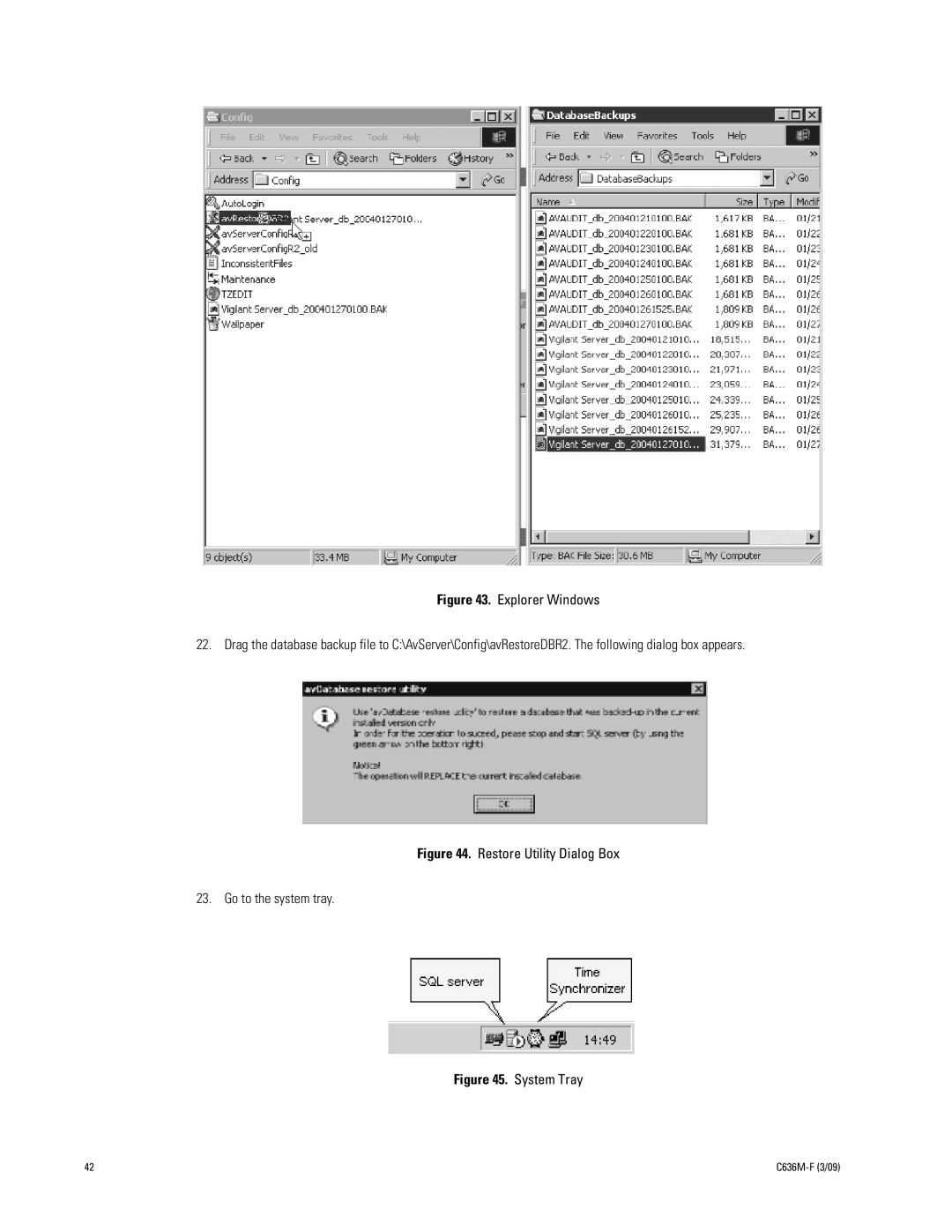 Pelco C636M-F manual Restore Utility Dialog Box Go to the system tray 