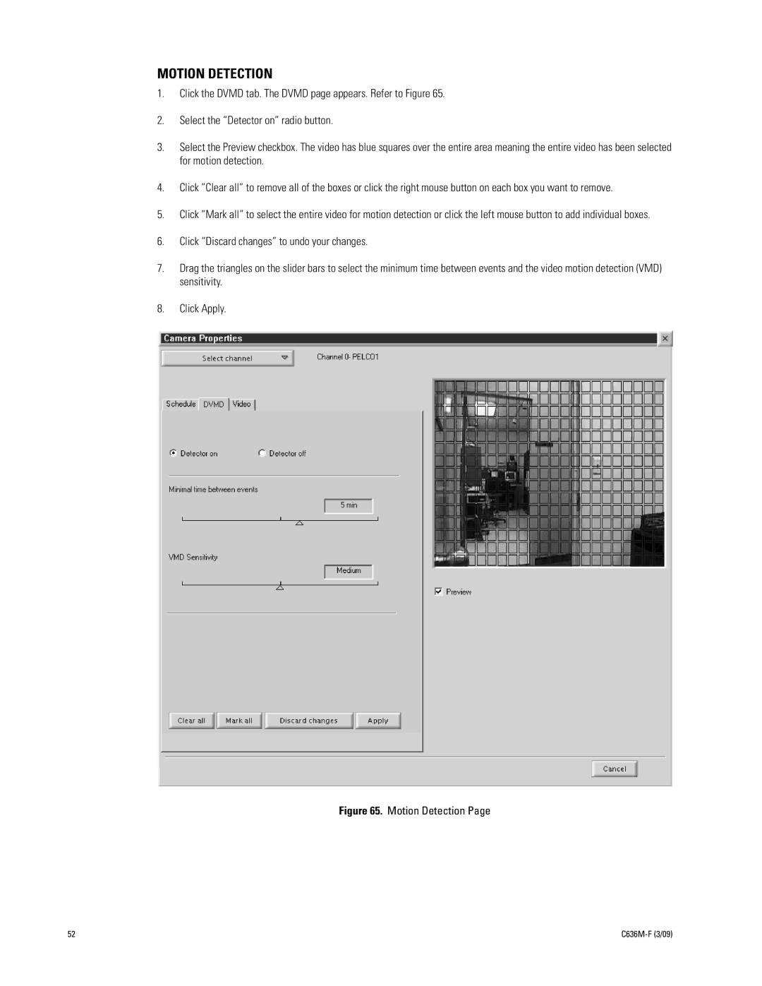 Pelco C636M-F manual Motion Detection 
