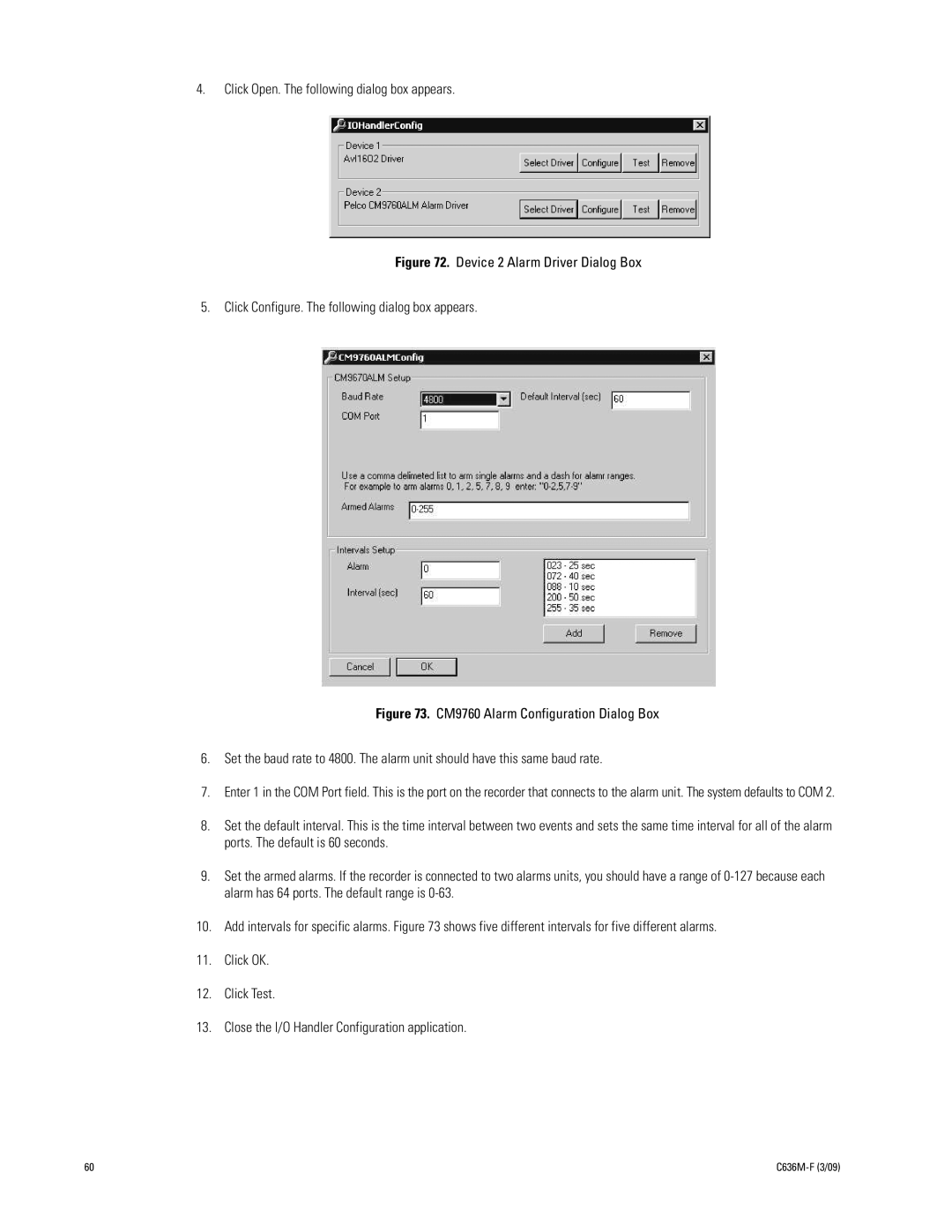 Pelco C636M-F manual Click Open. The following dialog box appears 