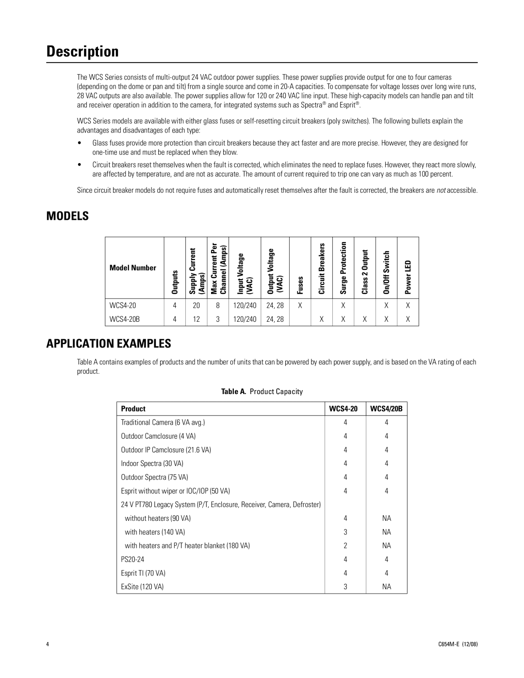 Pelco C654M-E (12/08) 3 manual Description, Models, Application Examples 