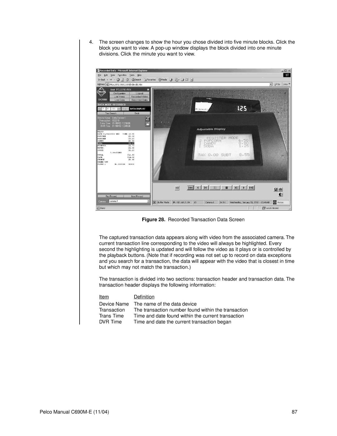 Pelco C690M-E operation manual Transaction number found within the transaction 