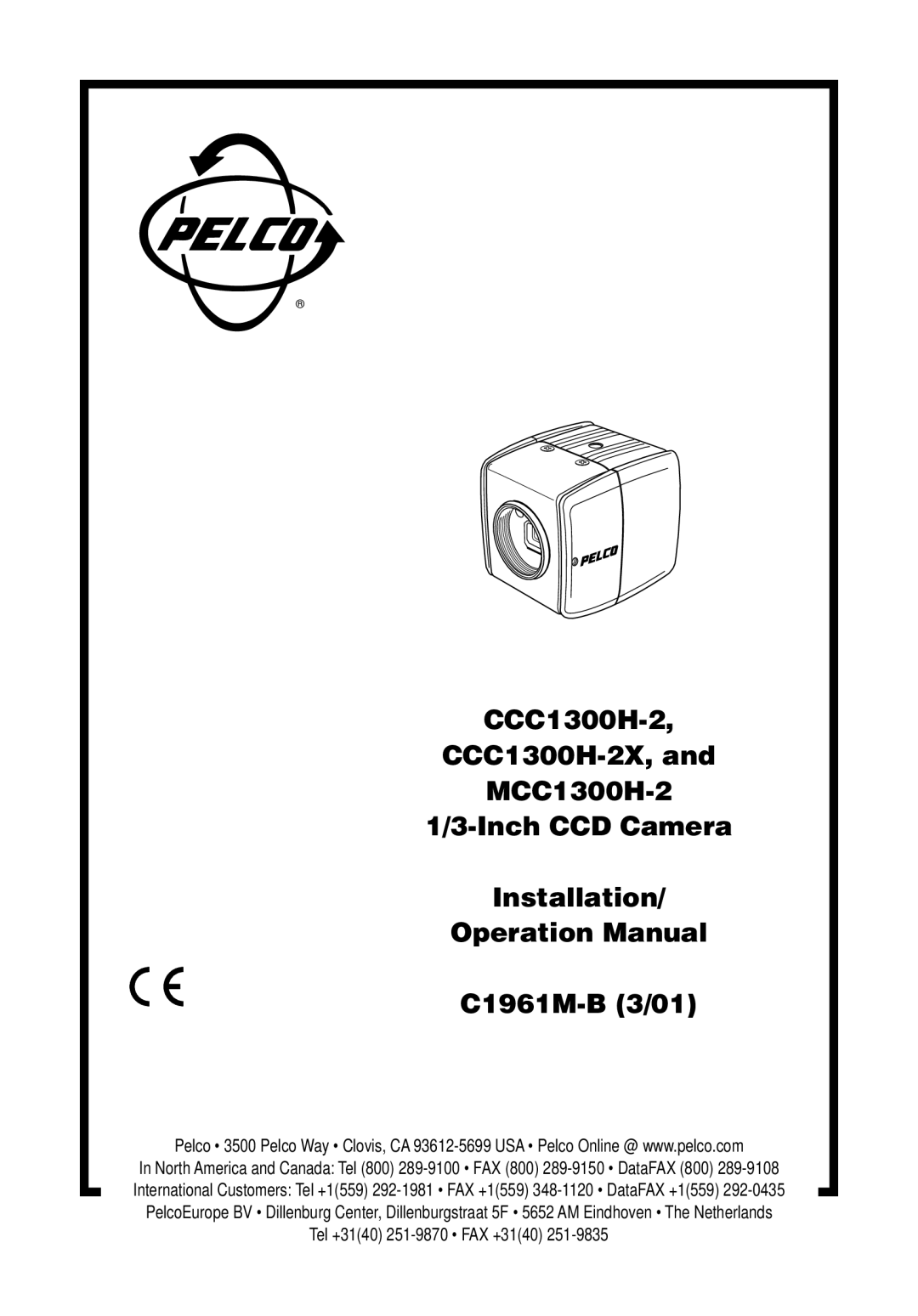 Pelco MCC1300H-2, CCC1300H-2X operation manual 