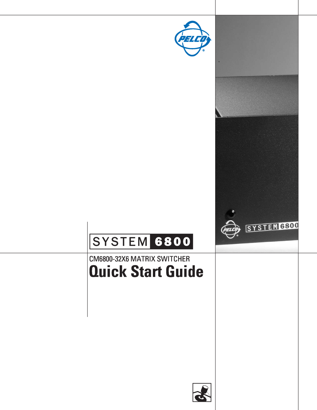 Pelco quick start Quick Start Guide, CM6800-32X6 MATRIX SWITCHER 