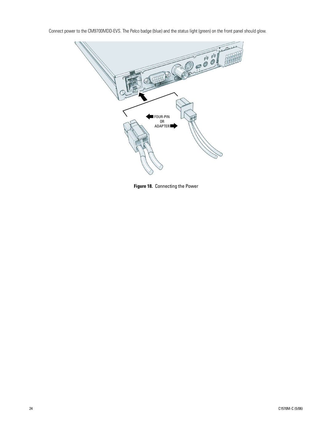 Pelco CM9700MDD-EVS manual Connecting the Power 