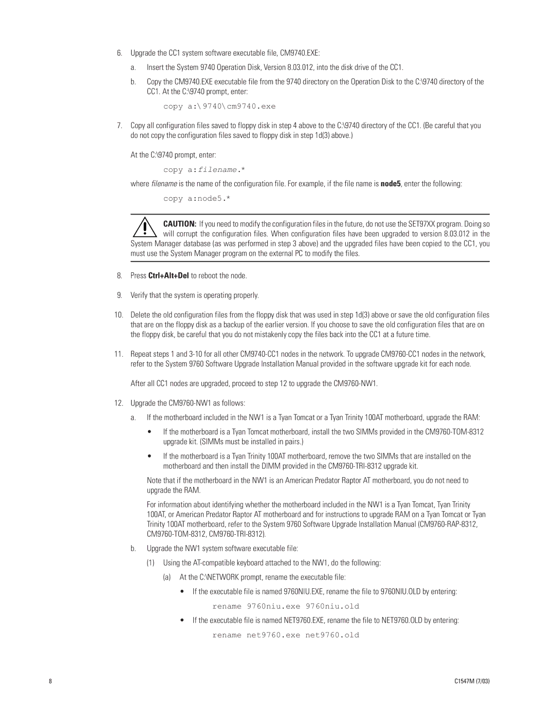 Pelco CM9740-UPG-8312 installation manual Copy a\9740\cm9740.exe, Copy anode5 