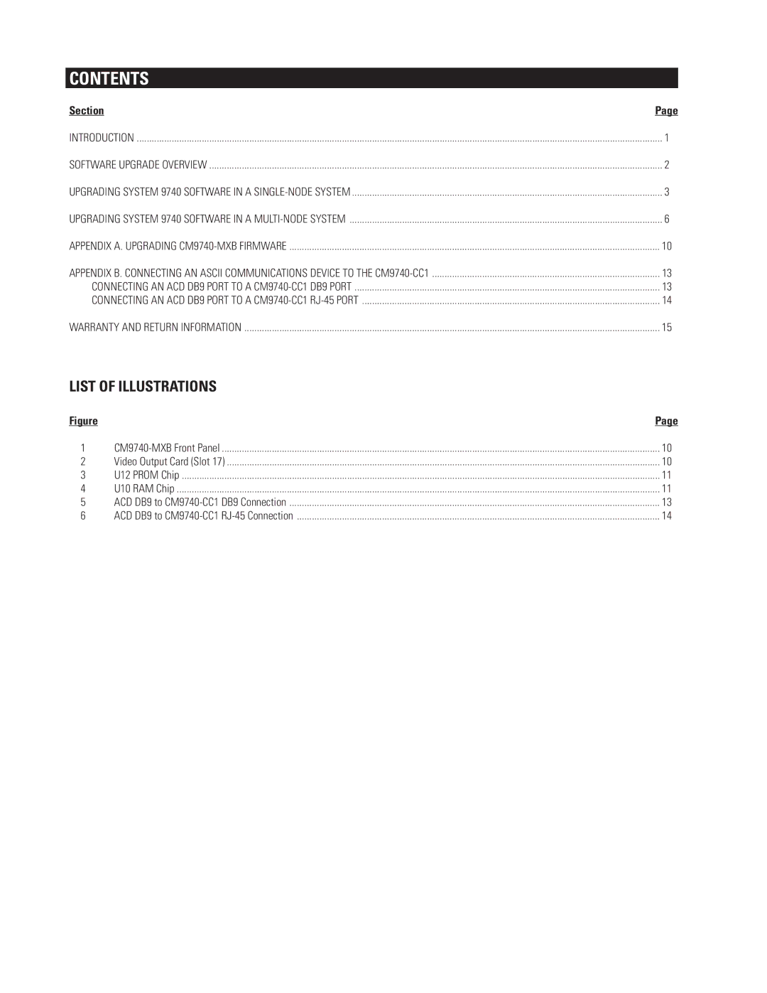 Pelco CM9740-UPG-8312 installation manual Contents 