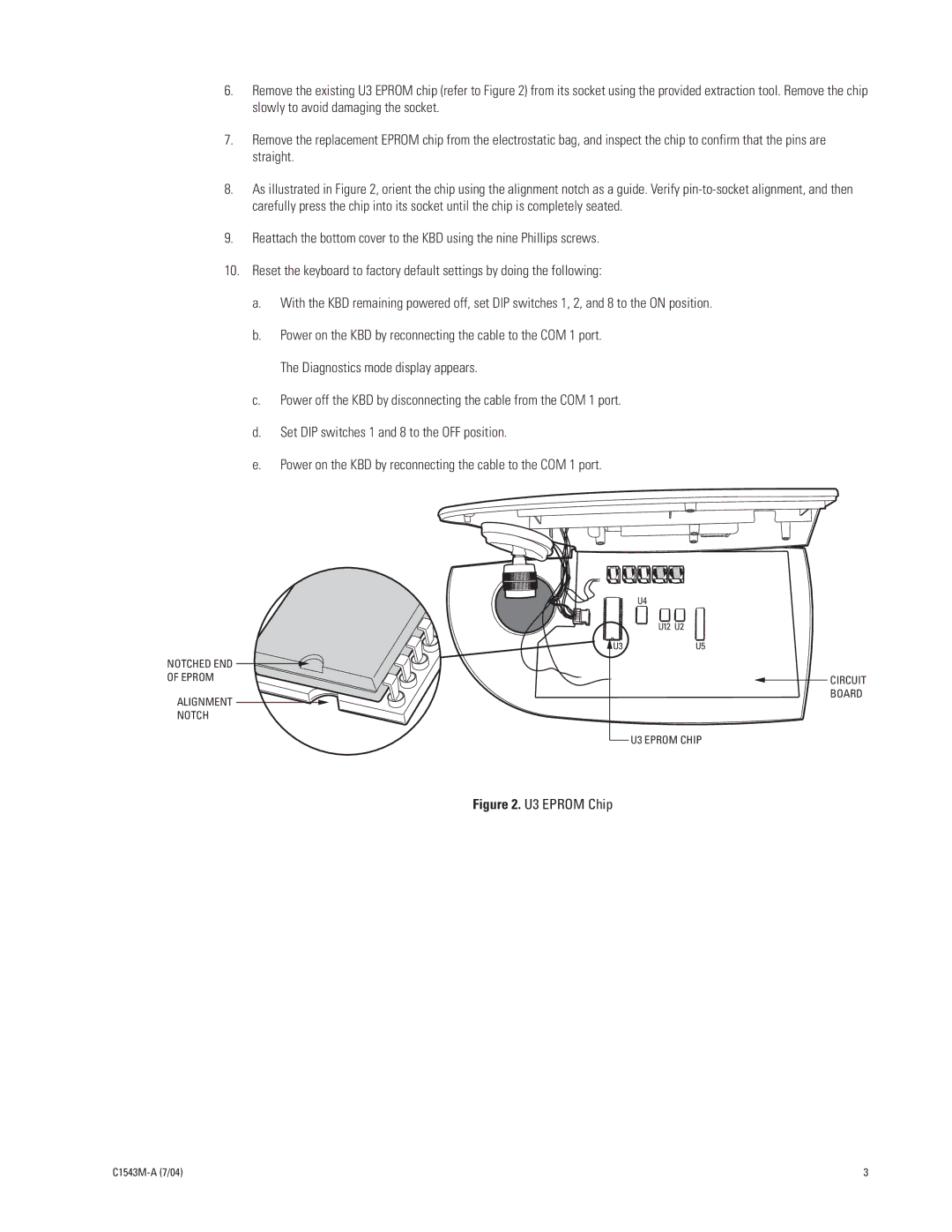 Pelco CM9760-KBD-E80 installation manual U3 Eprom Chip 