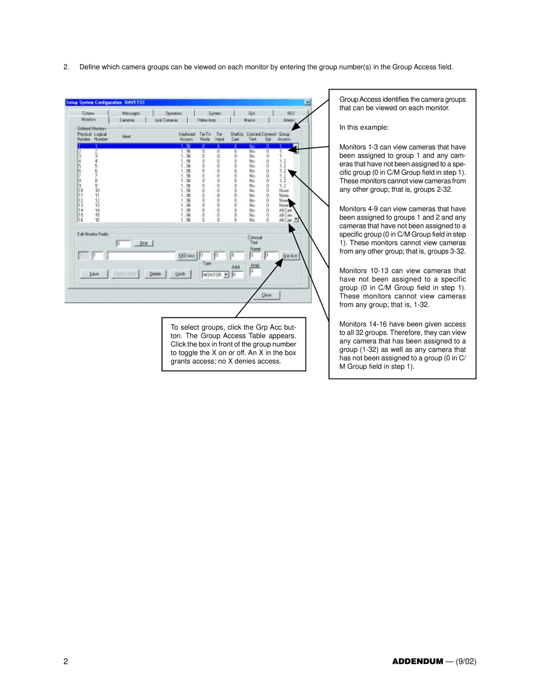 Pelco CM9760-MGR user manual Addendum 9/02 