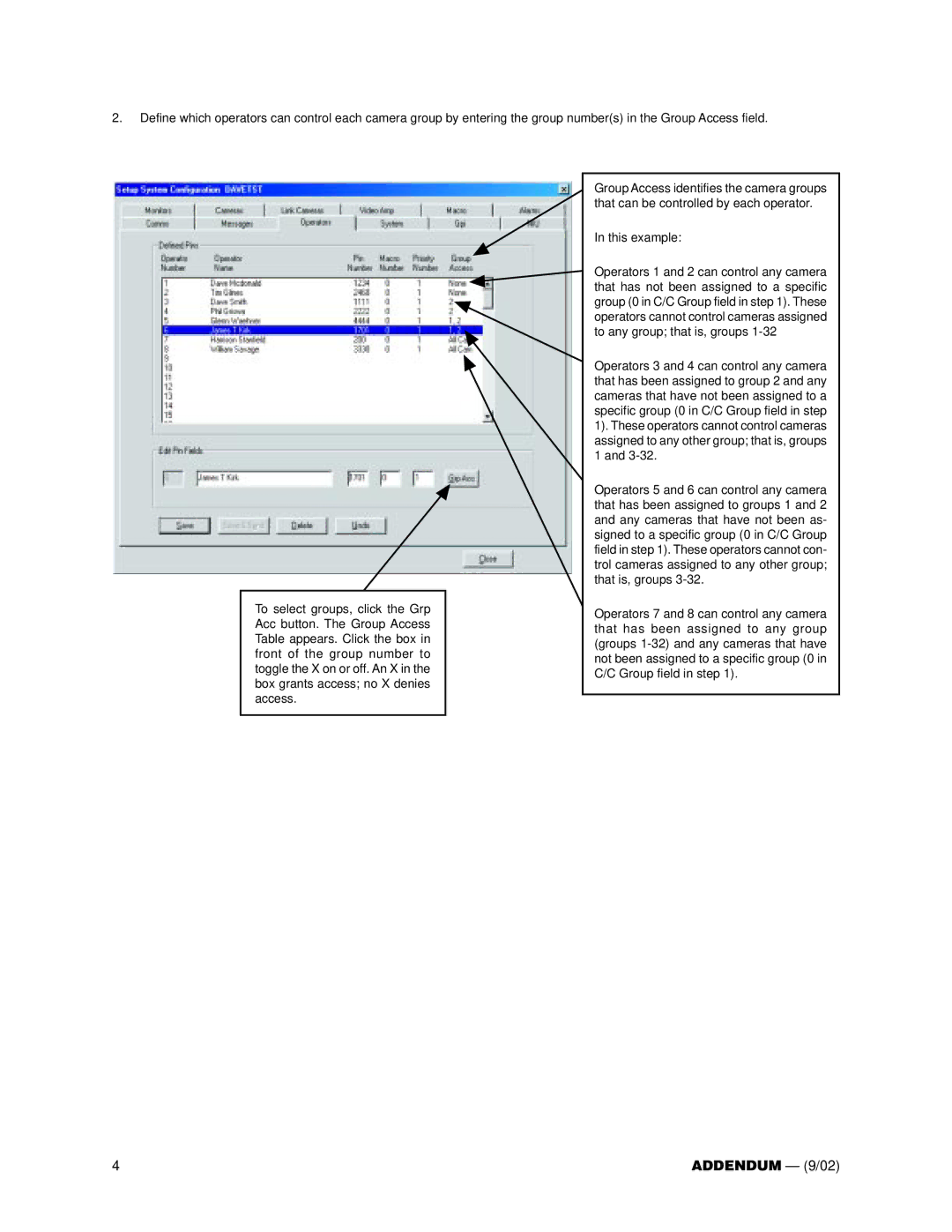 Pelco CM9760-MGR user manual Addendum 9/02 