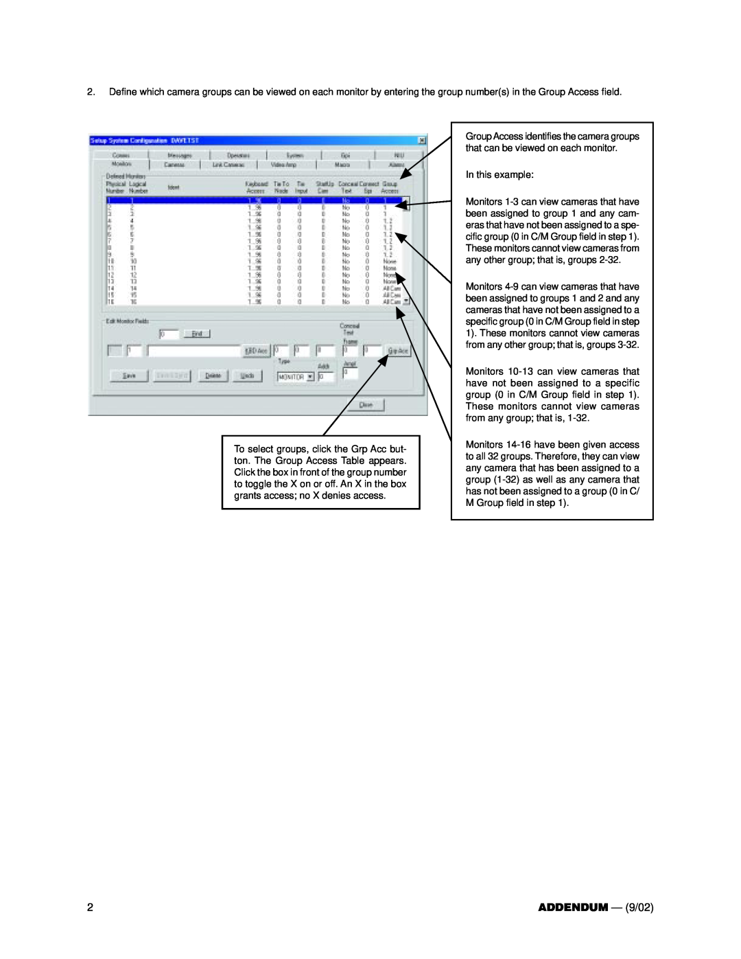 Pelco CM9760-MGR user manual ADDENDUM - 9/02, In this example 