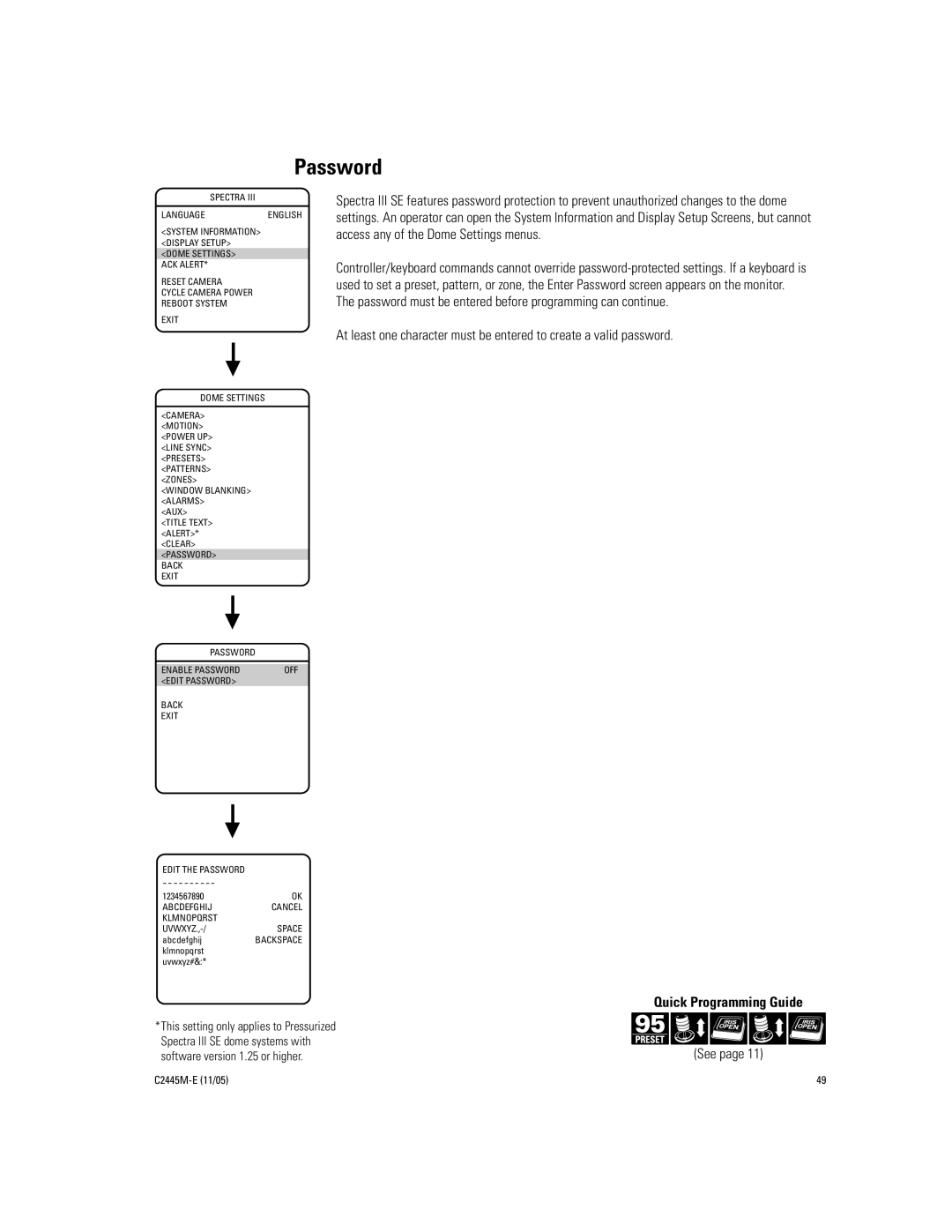 Pelco DD53CBW-X manual Password 