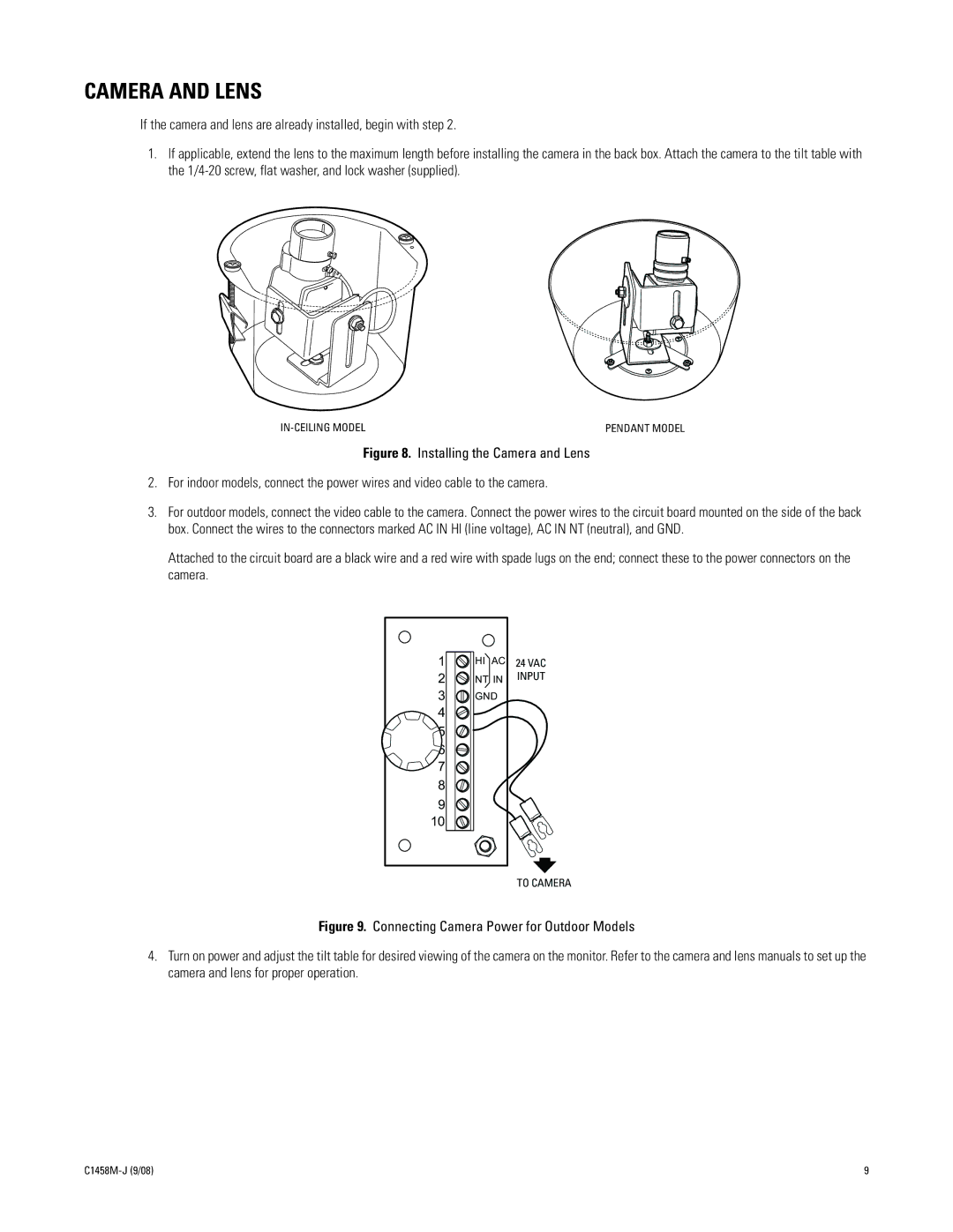 Pelco DF5 manual Camera and Lens 