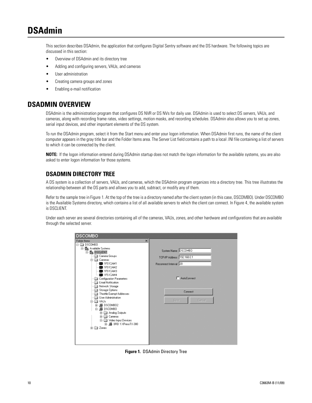 Pelco DS NVS manual Dsadmin Overview, Dsadmin Directory Tree 