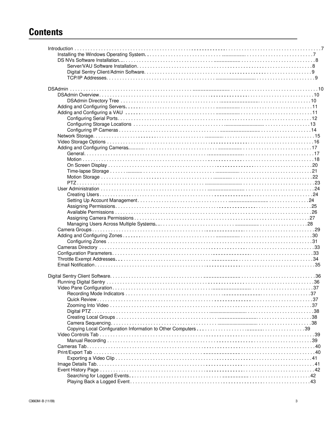 Pelco DS NVS manual Contents 