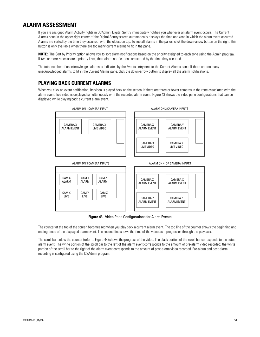 Pelco DS NVS manual Alarm Assessment, Playing Back Current Alarms 