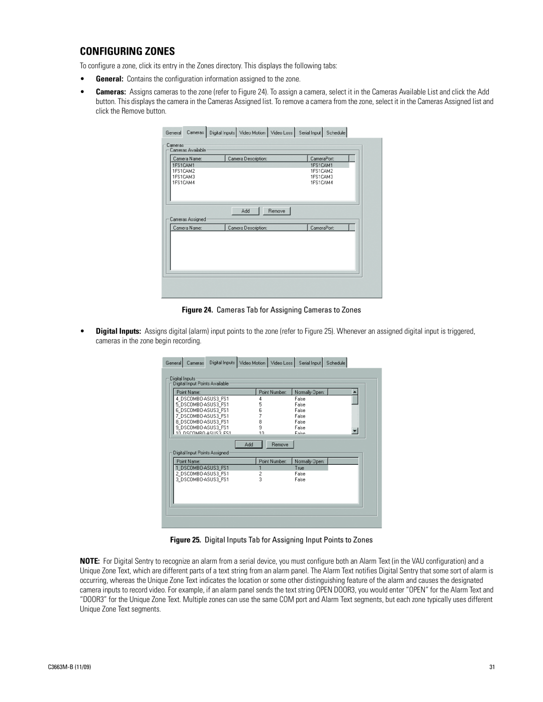 Pelco DS NVS manual Configuring Zones, C3663M-B11/09 