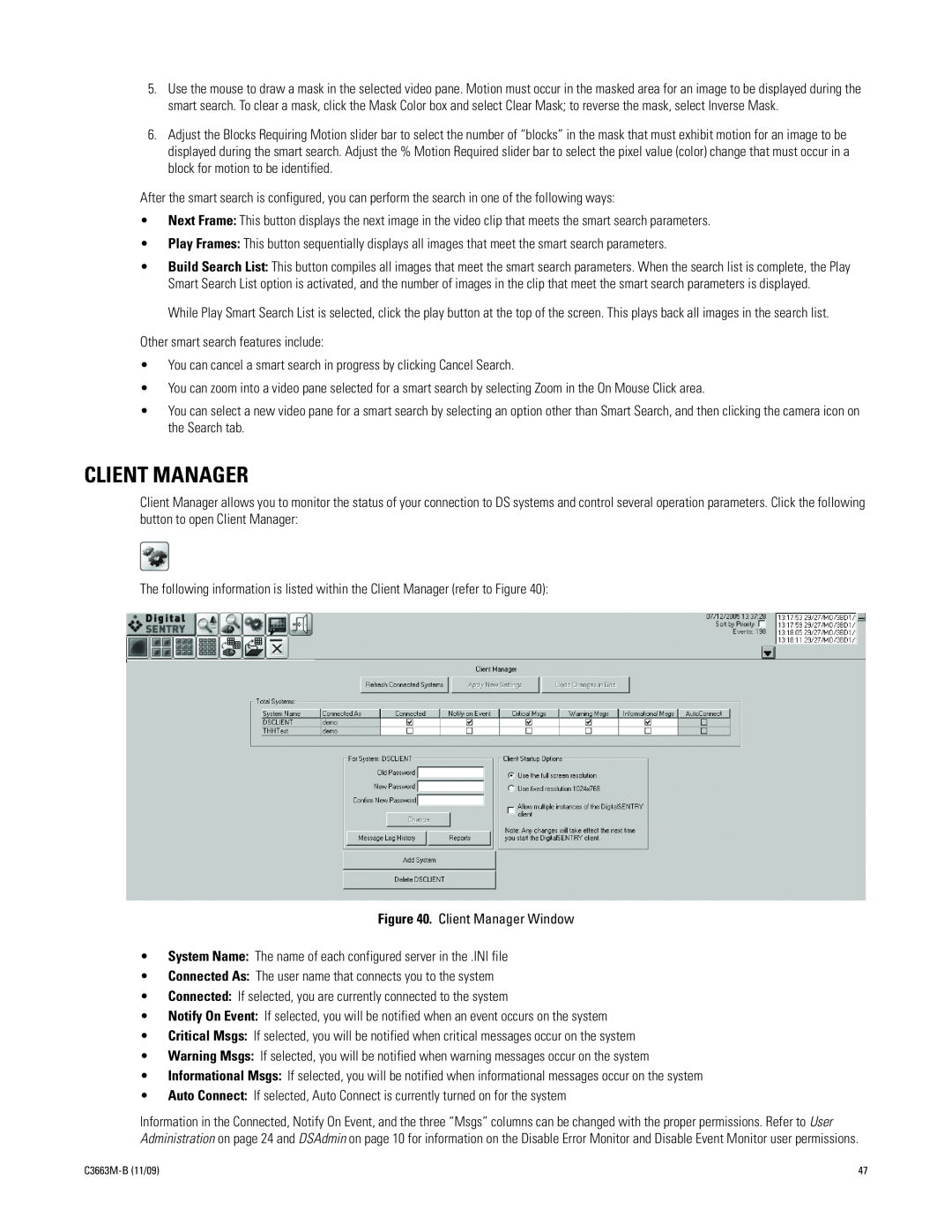 Pelco DS NVS manual Client Manager 