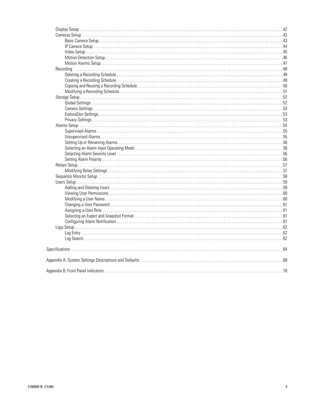 Pelco DVR5100 manual Appendix a System Settings Descriptions and Defaults 