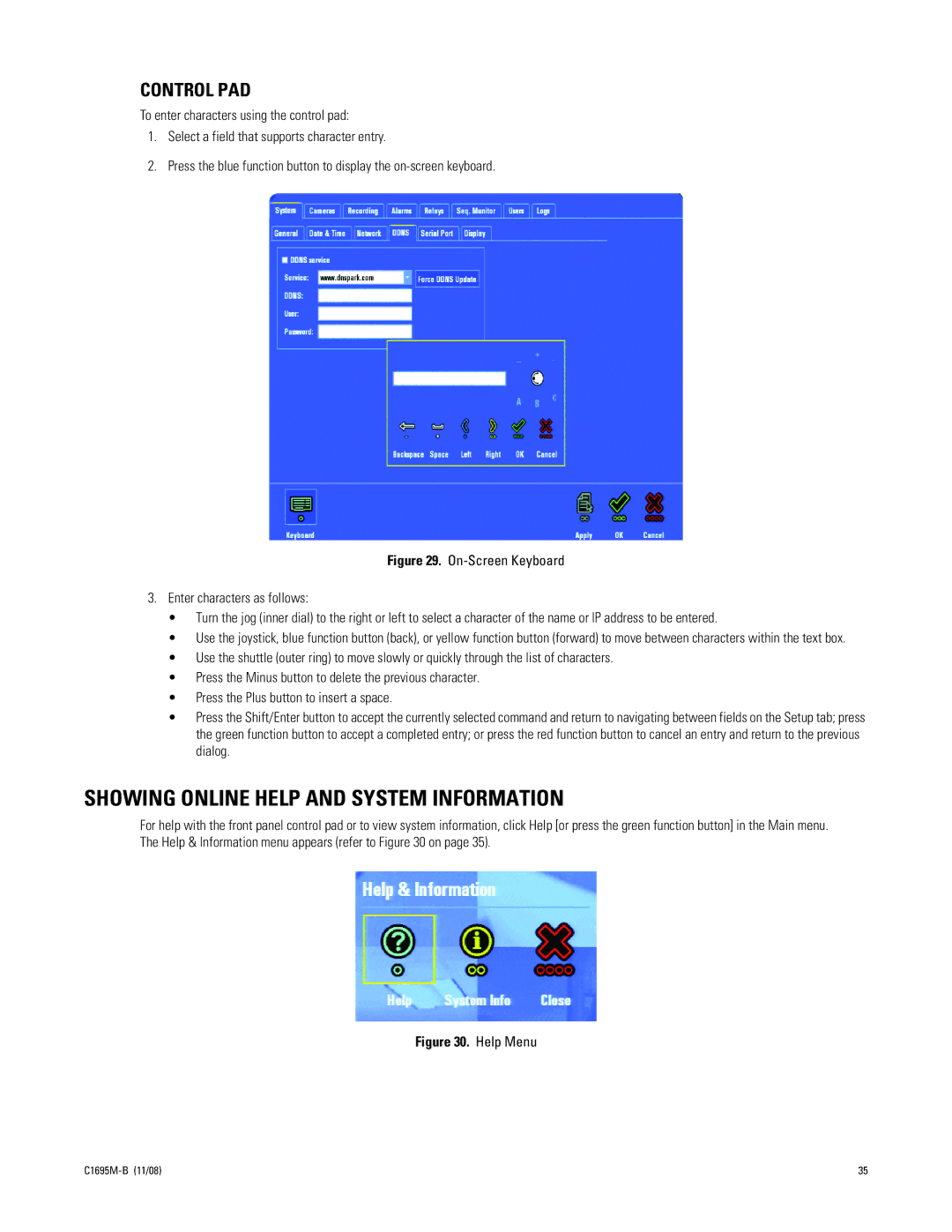 Pelco DVR5100 manual Showing Online Help and System Information, Help Menu 