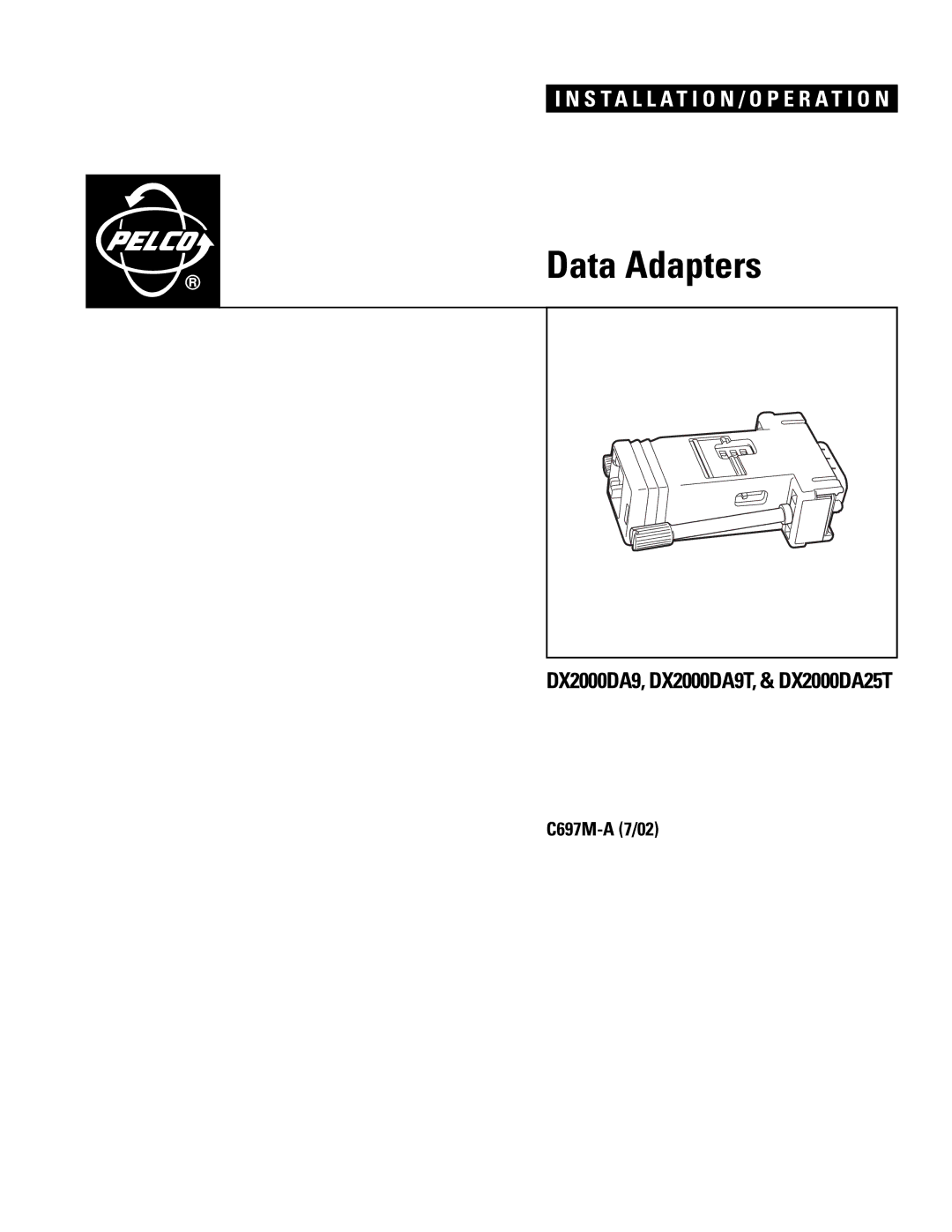 Pelco DX2000DA25T, DX2000DA9T manual Data Adapters 