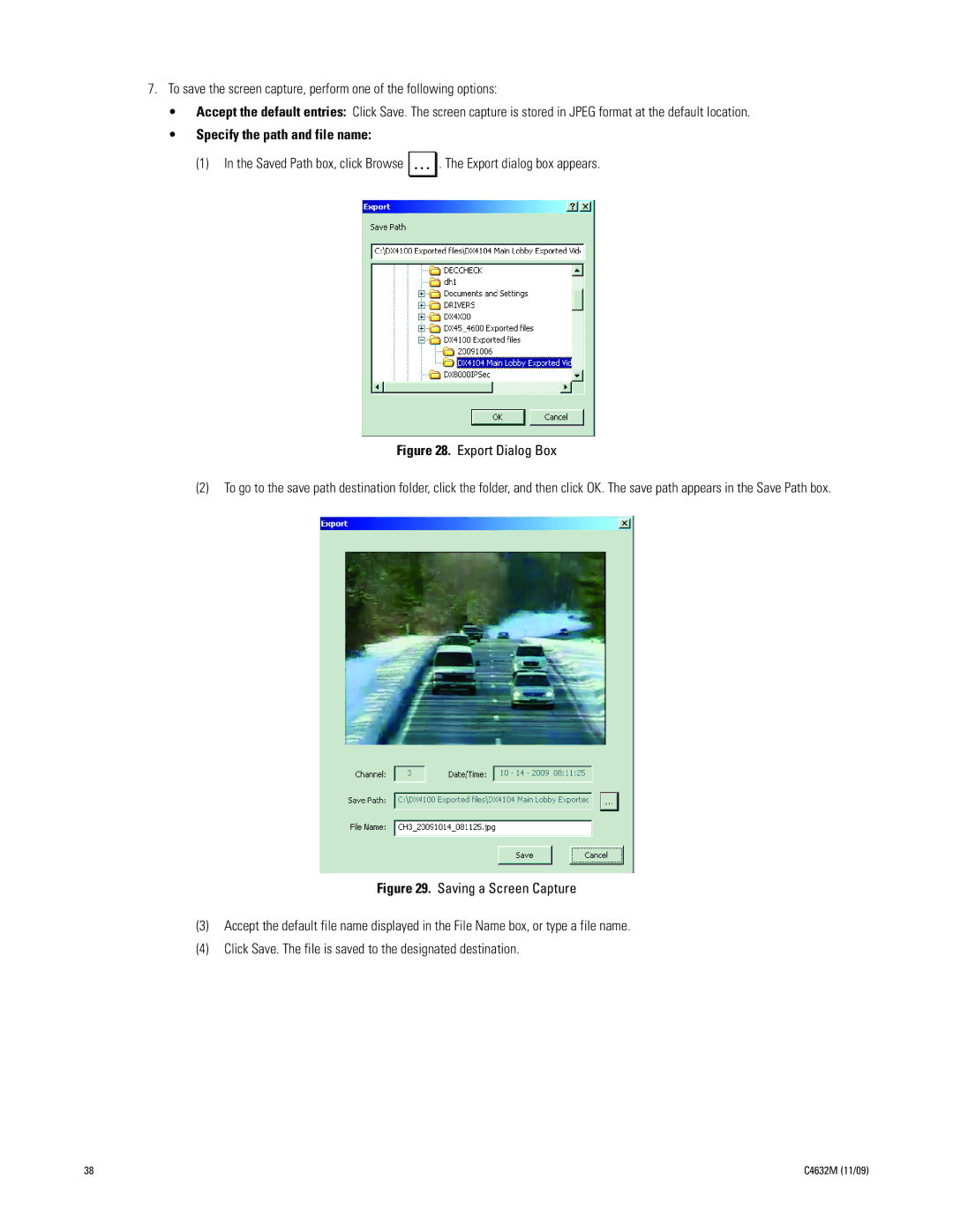 Pelco DX4104 Series manual Specify the path and file name 