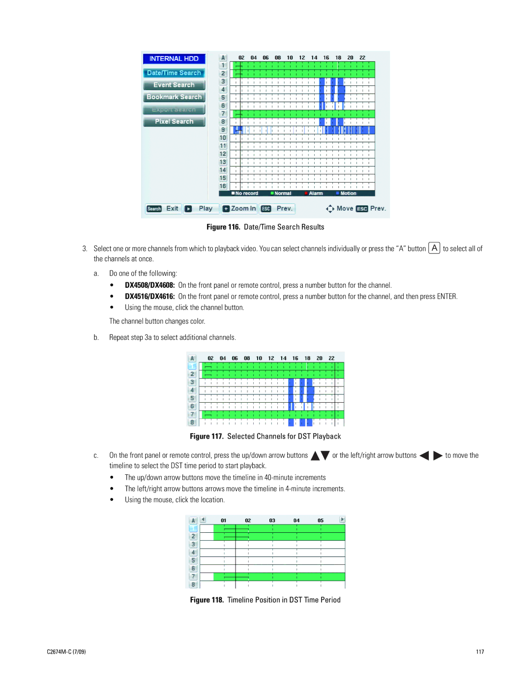 Pelco DX4600 manual Timeline Position in DST Time Period 