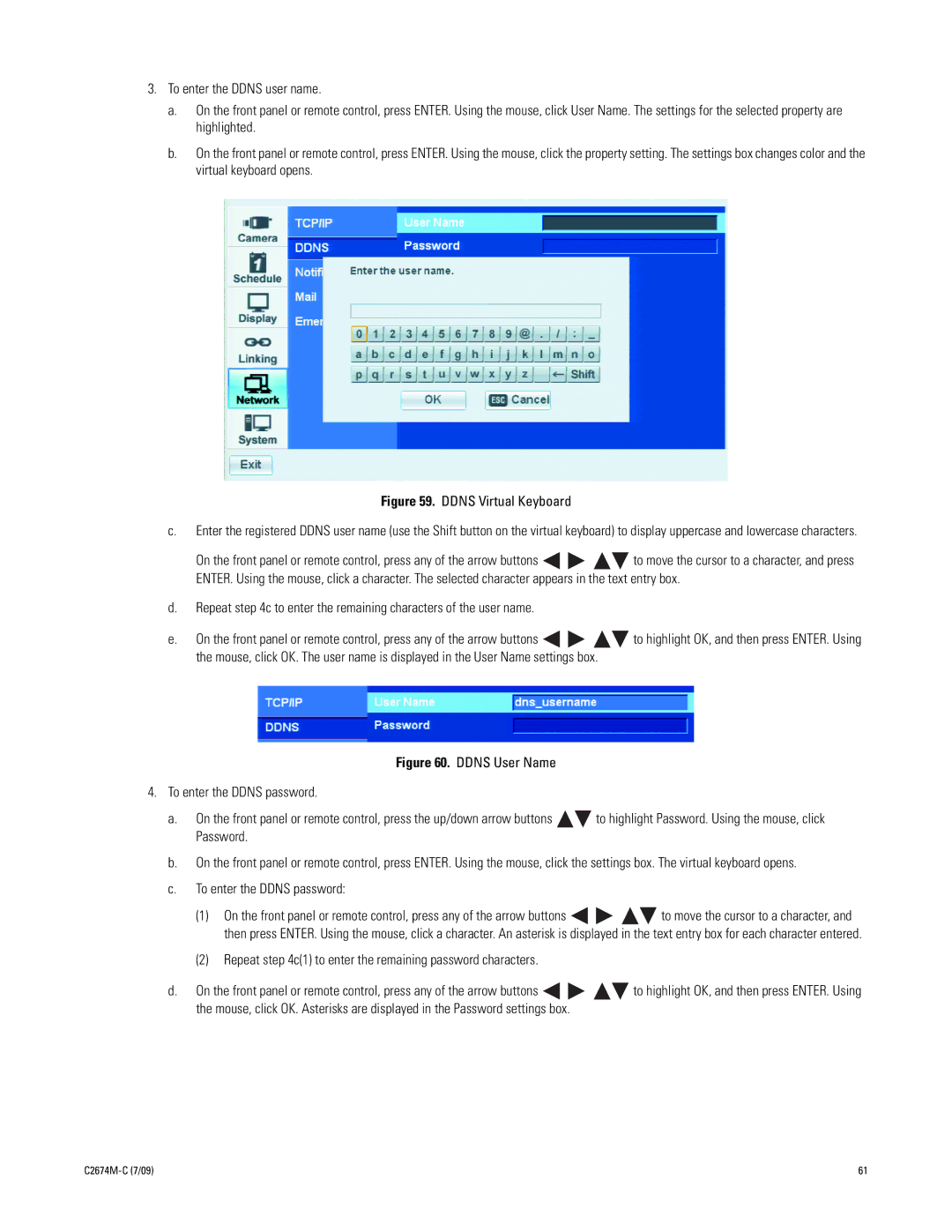 Pelco DX4600 manual Ddns Virtual Keyboard 