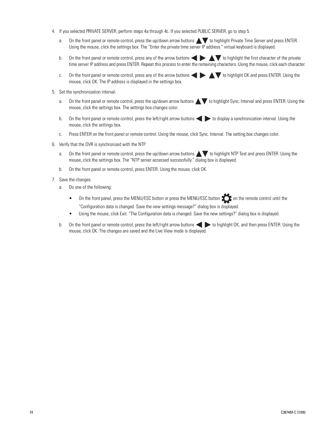 Pelco DX4600 manual Verify that the DVR is synchronized with the NTP 