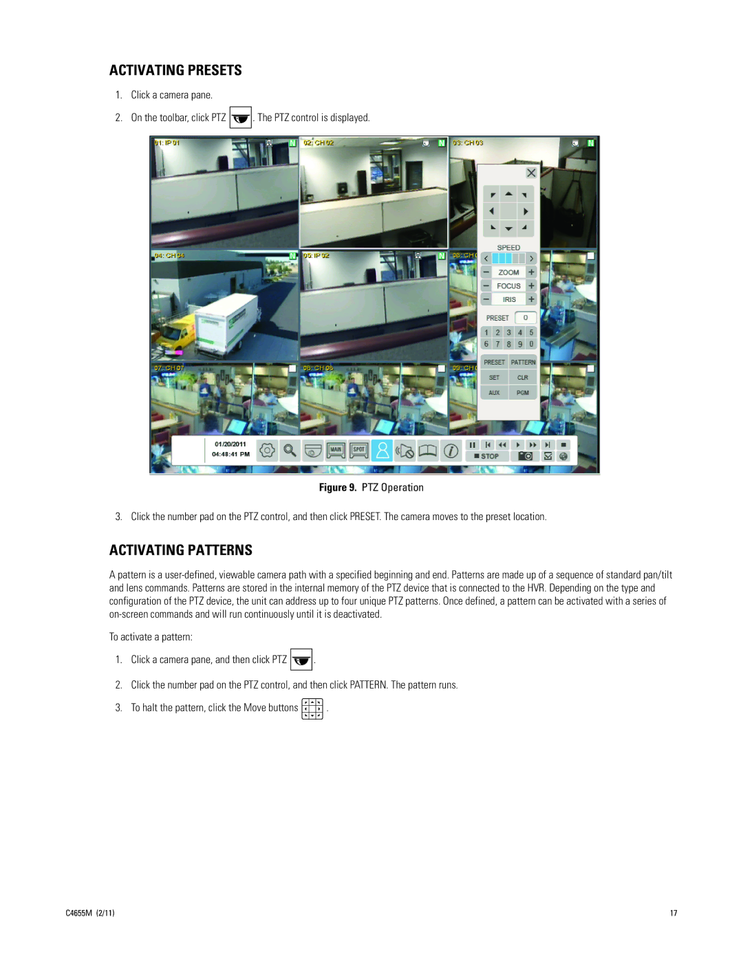 Pelco DX4700, DX4800 manual Activating Presets, Activating Patterns 