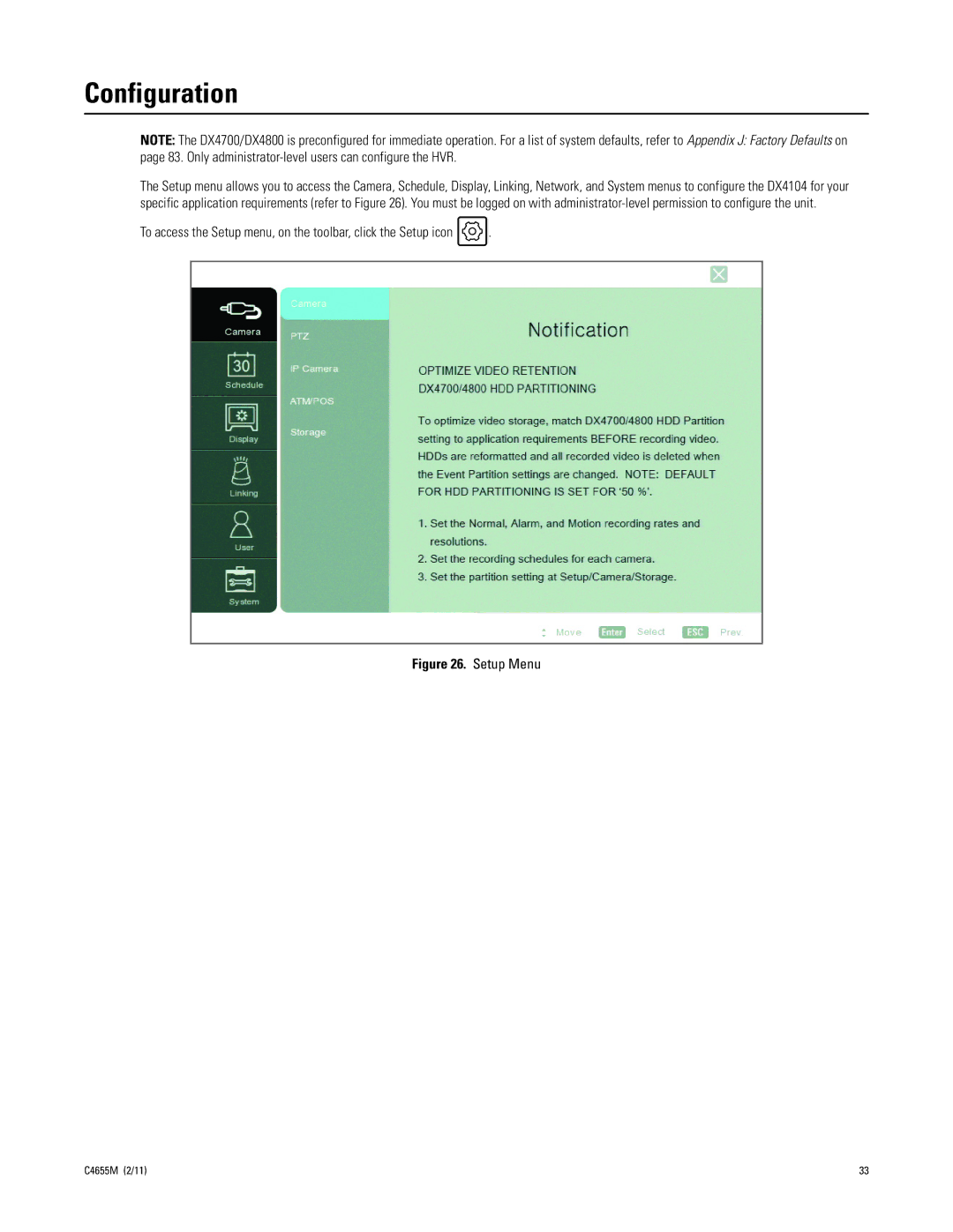 Pelco DX4700, DX4800 manual Configuration 