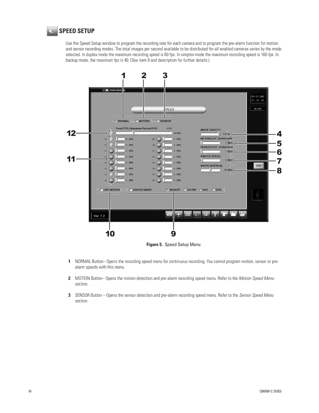 Pelco DX7000 manual 109, Speed Setup 