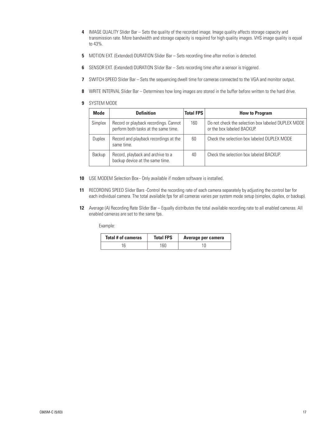 Pelco DX7000 manual Mode Definition 