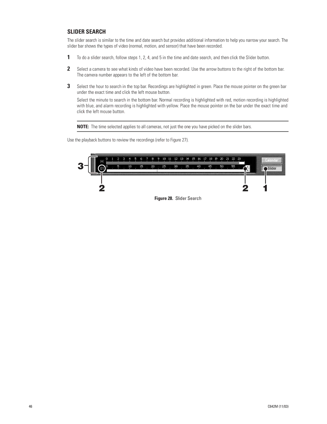 Pelco DX7100 manual Slider Search 