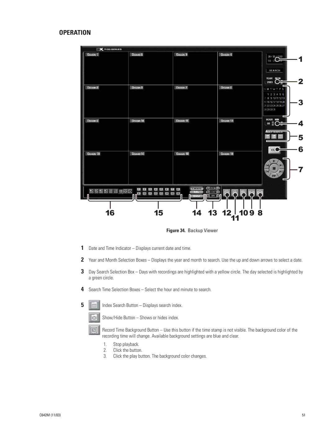 Pelco DX7100 manual 13 12 11109, Operation 