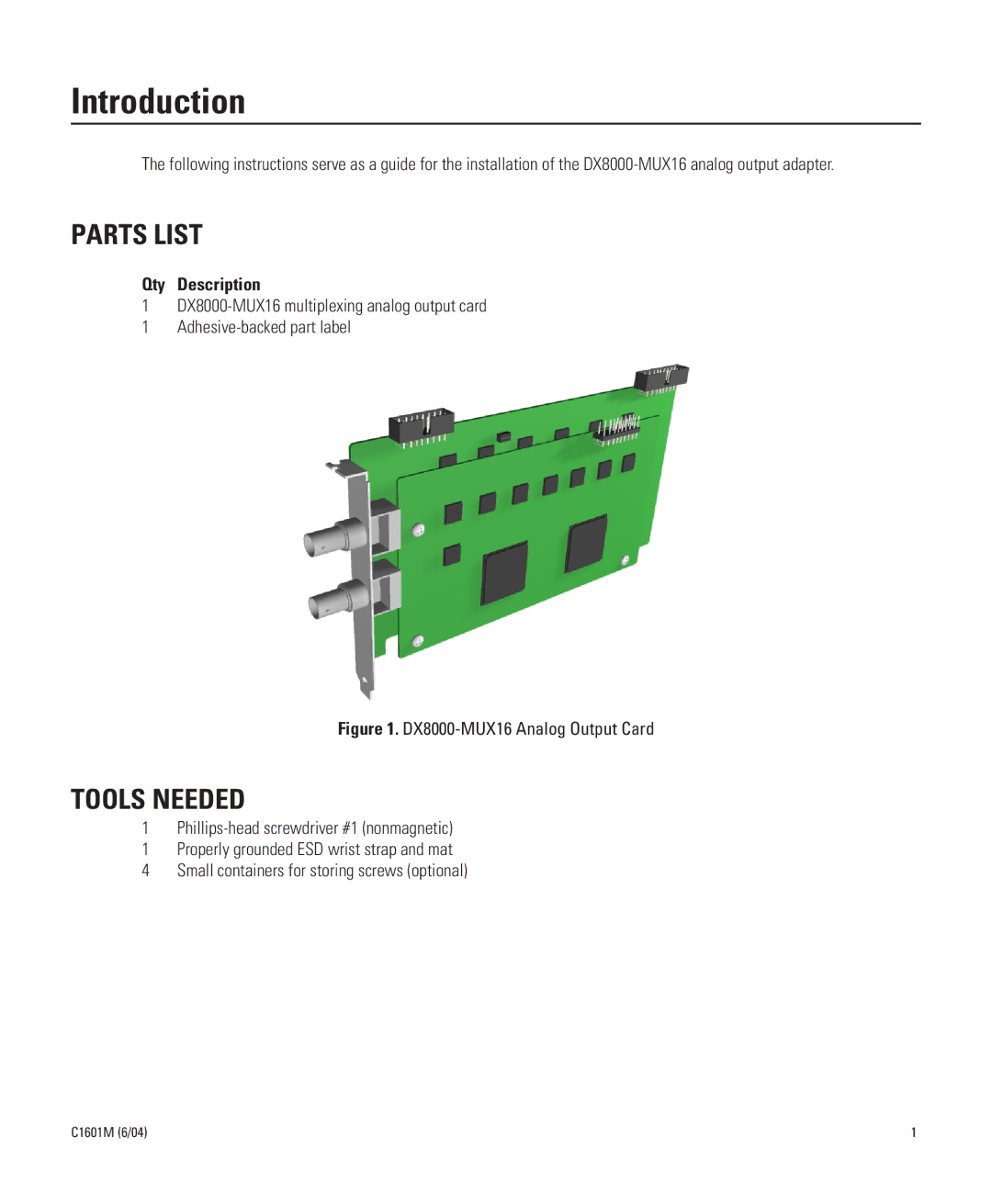 Pelco DX8000-MUX16 installation manual Introduction, Tools Needed 