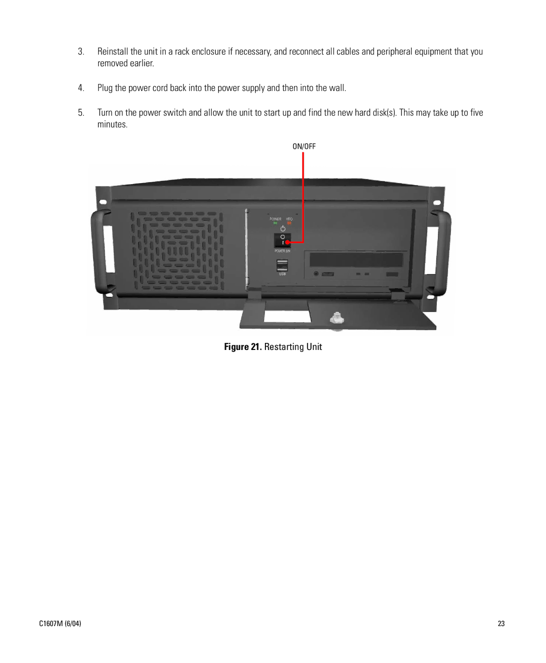 Pelco Dx8000 manual Restarting Unit 