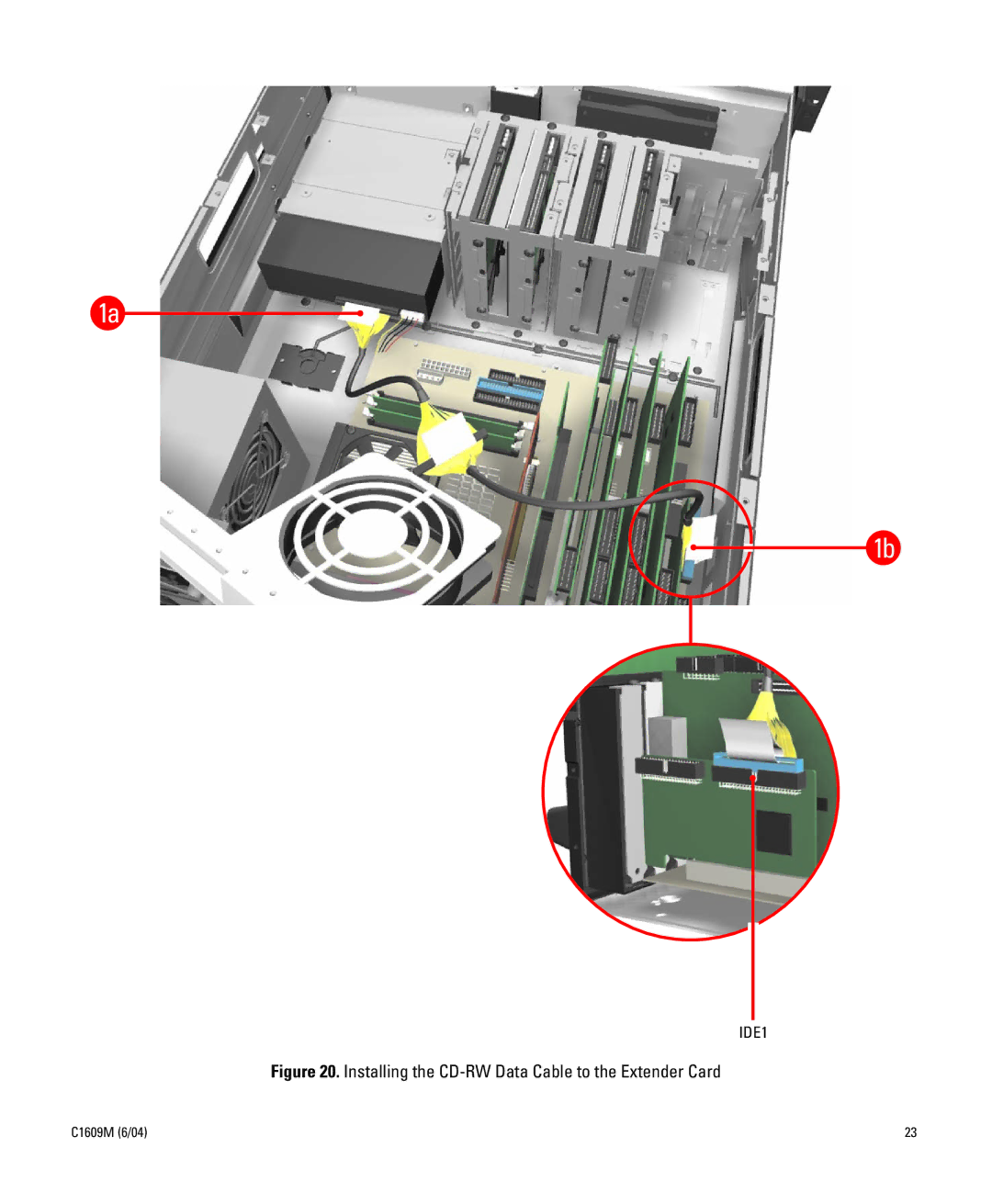 Pelco Dx8000 manual Installing the CD-RW Data Cable to the Extender Card 