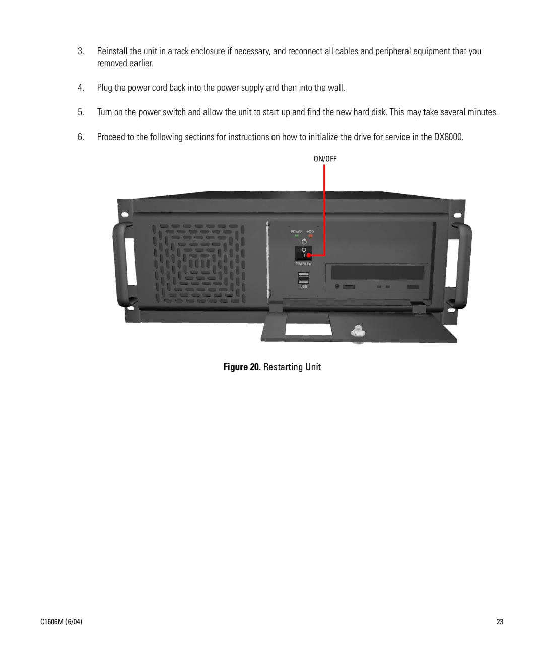 Pelco Dx8000 manual Restarting Unit 