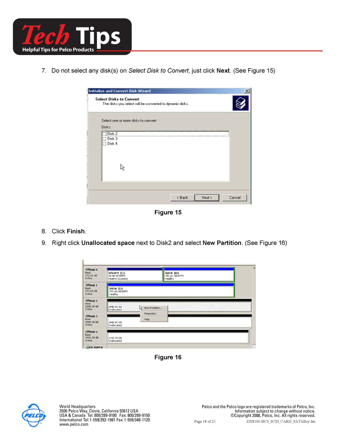 Pelco DX8100-ISCI installation manual Tech Tips 