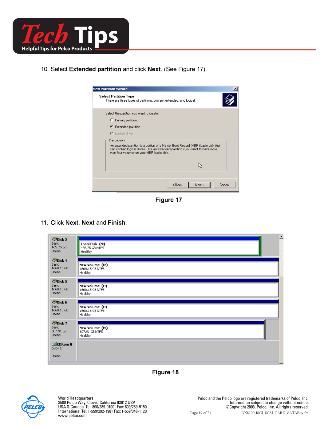 Pelco DX8100-ISCI installation manual Click Next, Next and Finish 