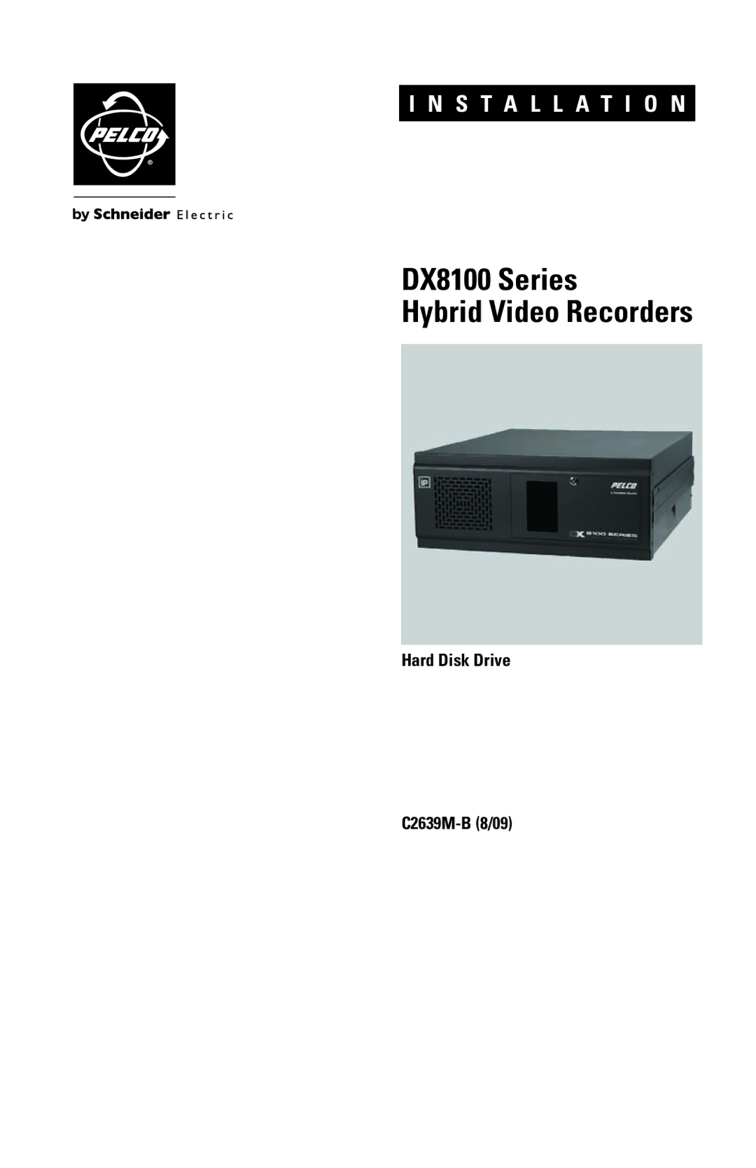 Pelco manual DX8100 Series Hybrid Video Recorders 