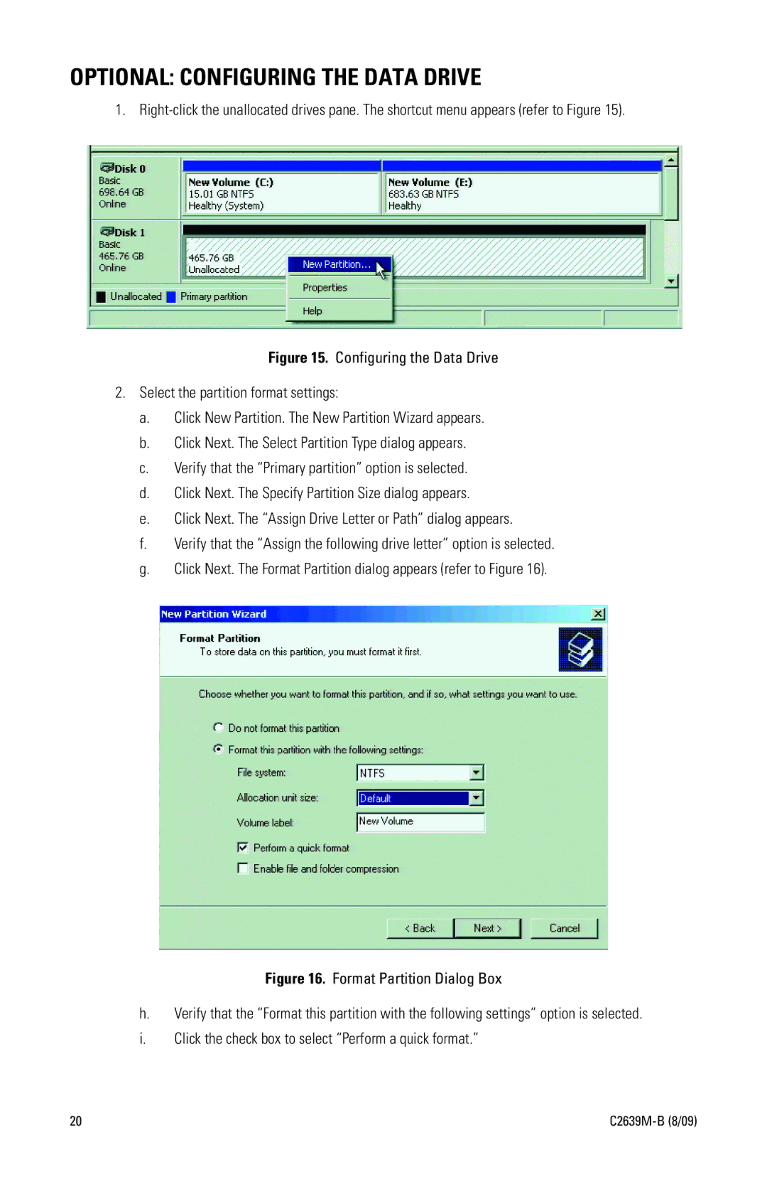 Pelco DX8100 Series manual Optional Configuring the Data Drive 