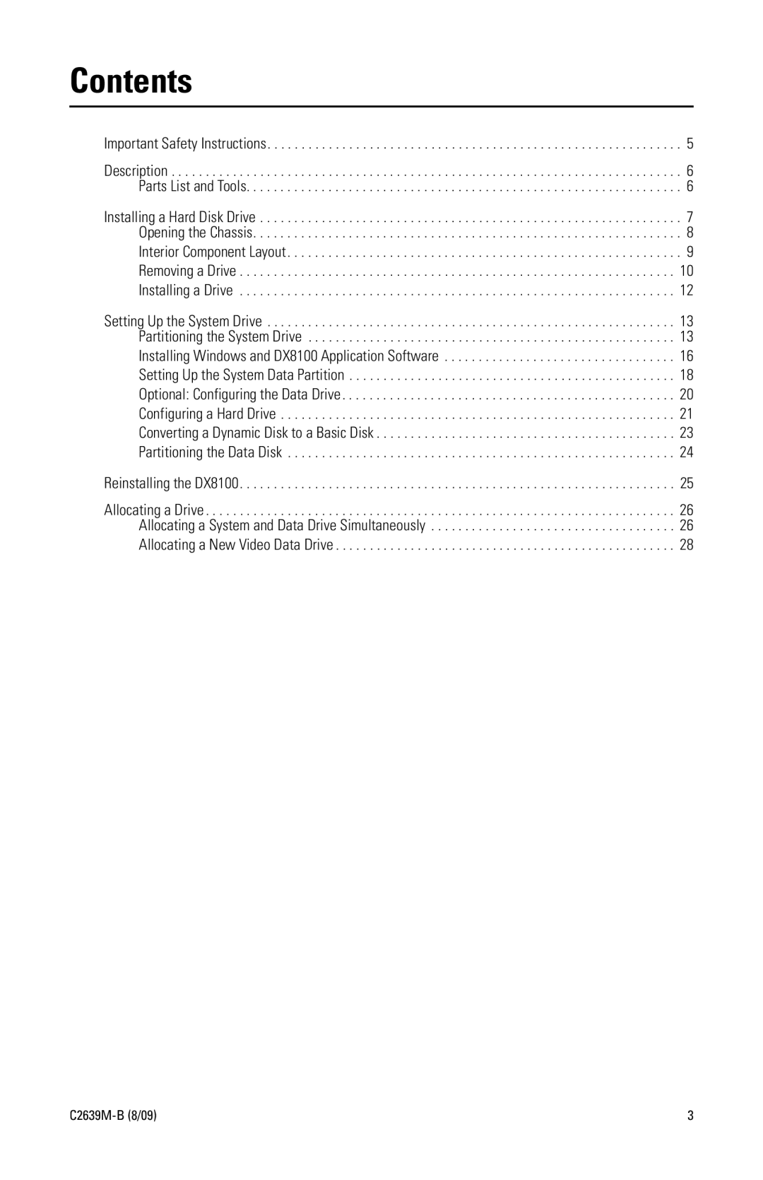 Pelco DX8100 Series manual Contents 