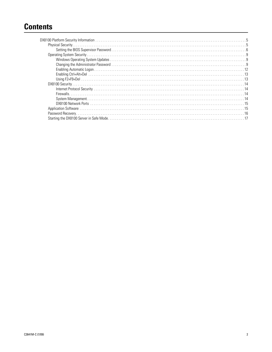 Pelco dx8100 manual Contents 