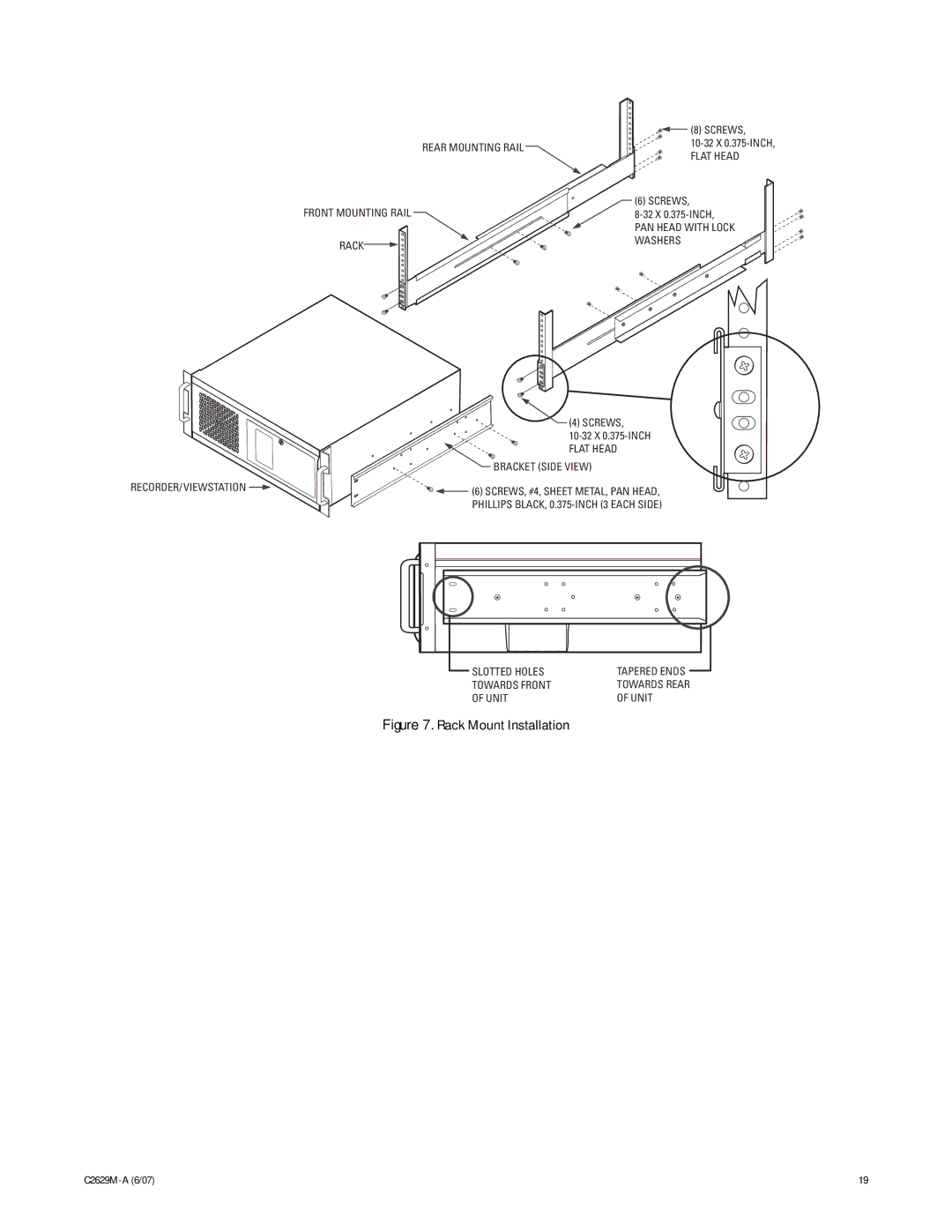 Pelco dx8100 manual Rack Mount Installation 