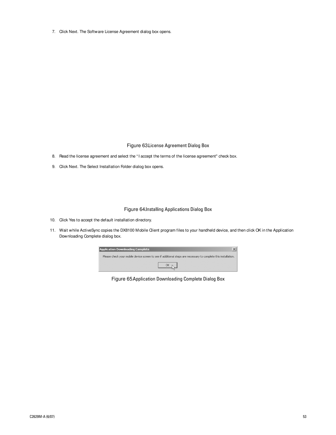 Pelco dx8100 manual Application Downloading Complete Dialog Box 
