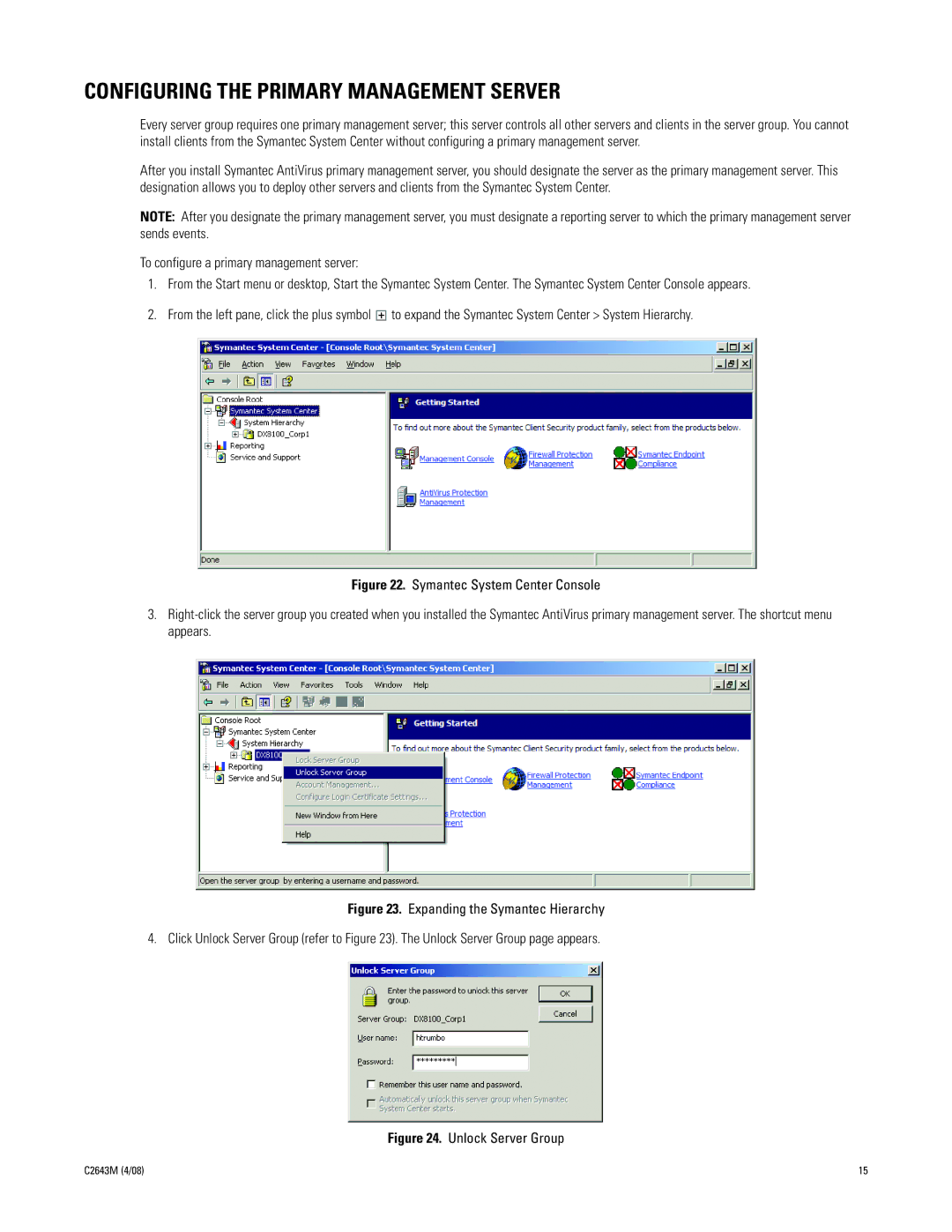 Pelco dx8100 installation instructions Configuring the Primary Management Server 