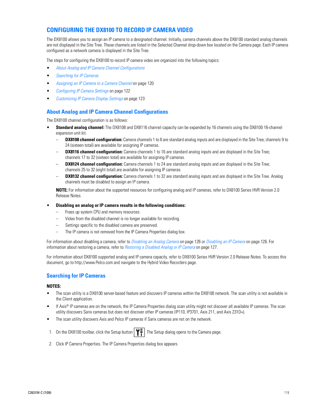 Pelco dx8100 manual Configuring the DX8100 to Record IP Camera Video, About Analog and IP Camera Channel Configurations 